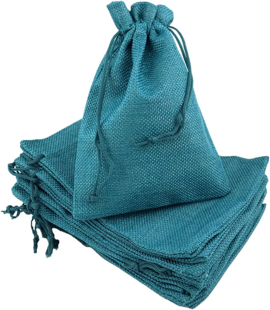 Palmhomee Pack of 25 Burlap Gift Bags with Drawstring Linen Jewelry Pouches Wedding Hessian Jute Bags for Birthday Jewelry and Treat Pouches Party Wedding Favors Gift Art and DIY Craft (7x9 Inch,