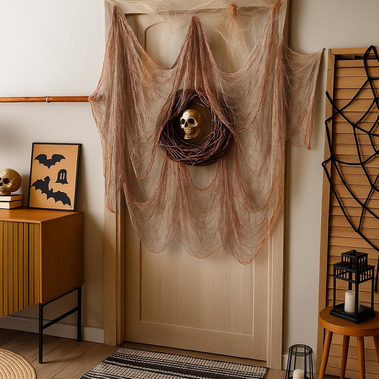 Boao Halloween Cheese cloth 70.87 x 196.85 Inch Light Bloody Cheesecloth Roll for Crafts Large Cotton Muslin Gauze Fabric for Halloween Outdoor & Indoor Spooky Decoration