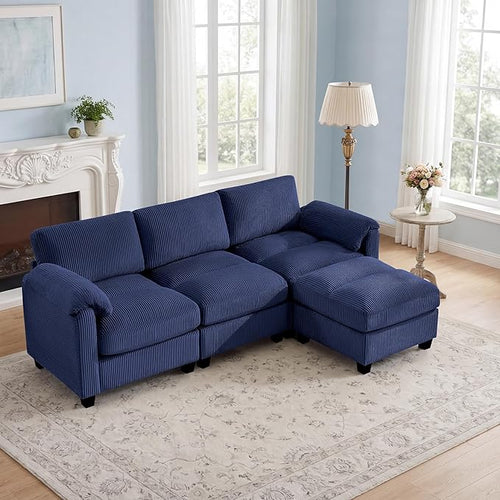 87.5'' L Shaped Modular Sectional Sofa, 3 Seater Cloud Couch by HATPPTO