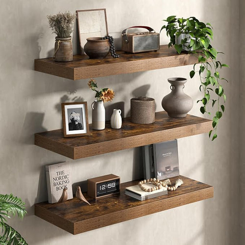 36Inch Floating Shelves for Wall, 12 Inch Deep Shelves for Bedroom, Bathroom - Image 2