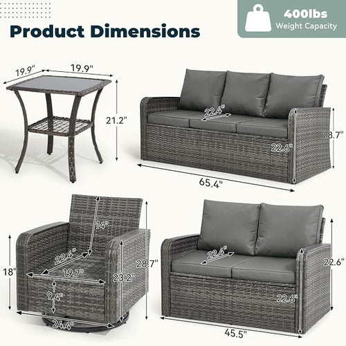 6 Pieces Patio Furniture Sets - Image 2