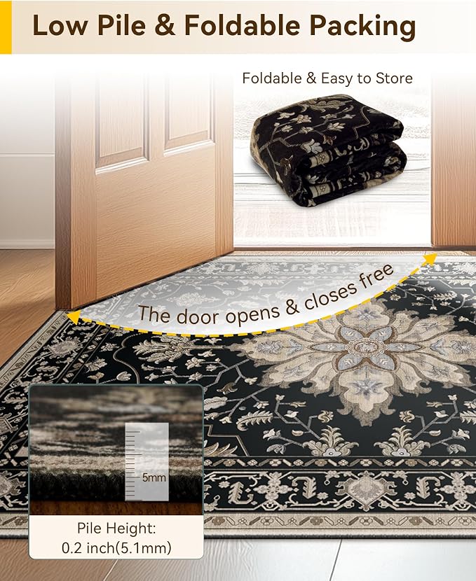 RELEANY Area Rugs 3'x6' Runner Rug Non Slip Washable - Image 6