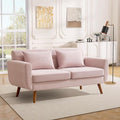 Tbfit 65" W Loveseat Sofa, Velvet Mid Century Modern Love Seat Couches by TBfit