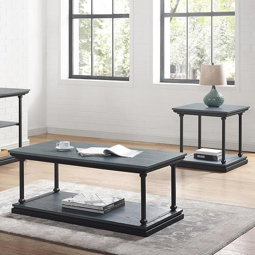 24/7 Shop at Home Ambridge Transitional Multi-Storage Wood 2-Piece Coffee Table - Image 2