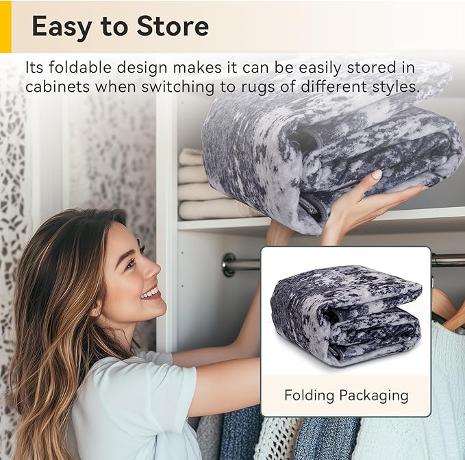 RELEANY Washable Area Rugs Square 6ft Non-Slip Modern Abstract Soft - Image 5