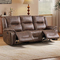 EBELLO Faux Leather Manual Recliner 3 Seater Reclining Sofa Chair, 3 Seat Sofa by EBELLO
