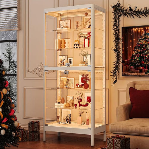 6-Tier Glass Display Cabinet by WOOWDEPOTBetterYourLife