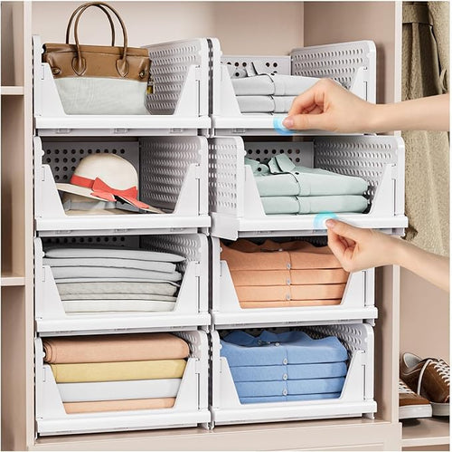 5 Pack Stackable Closet Storage Basket - Image 2