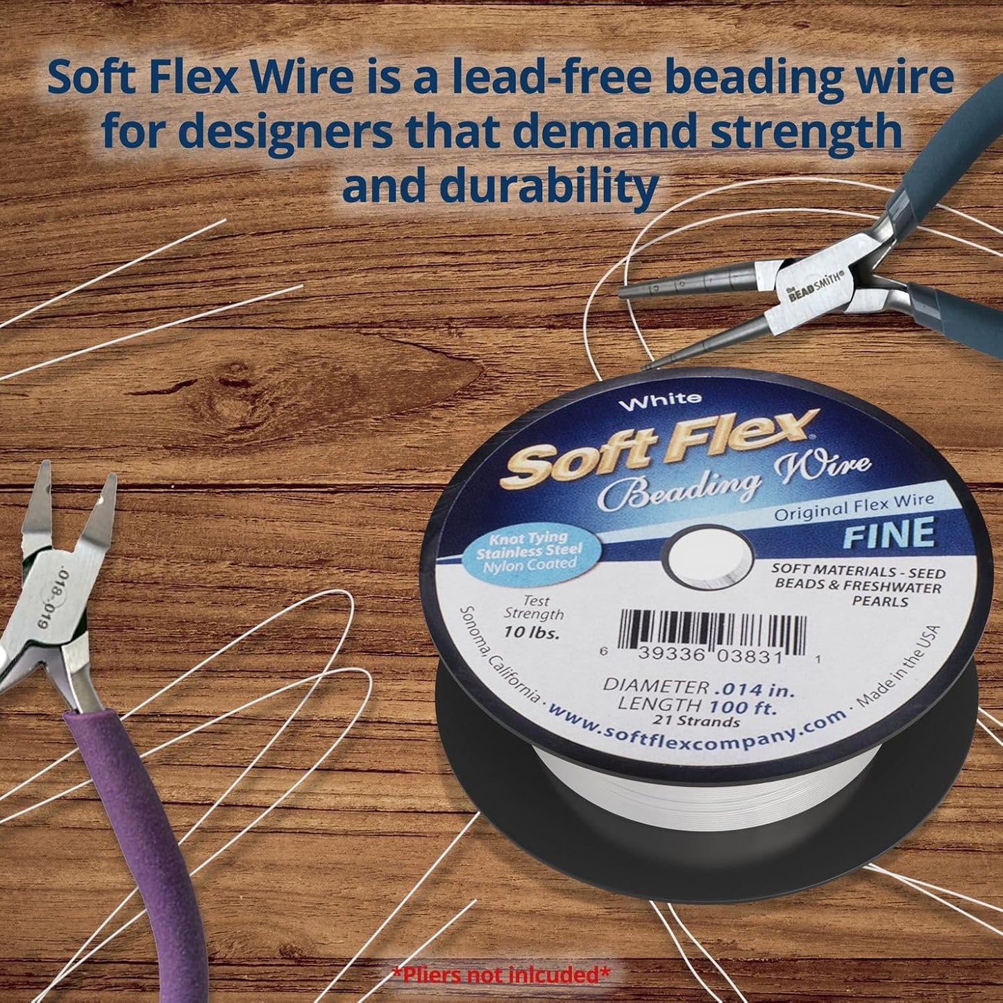 Soft Flex 21 Strand Beading Wire - Fine 0.14 Diameter - 100 Feet Design Wire