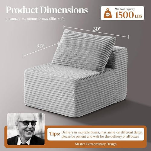 30" Cloud Sectional Couch Single Seat - Image 2