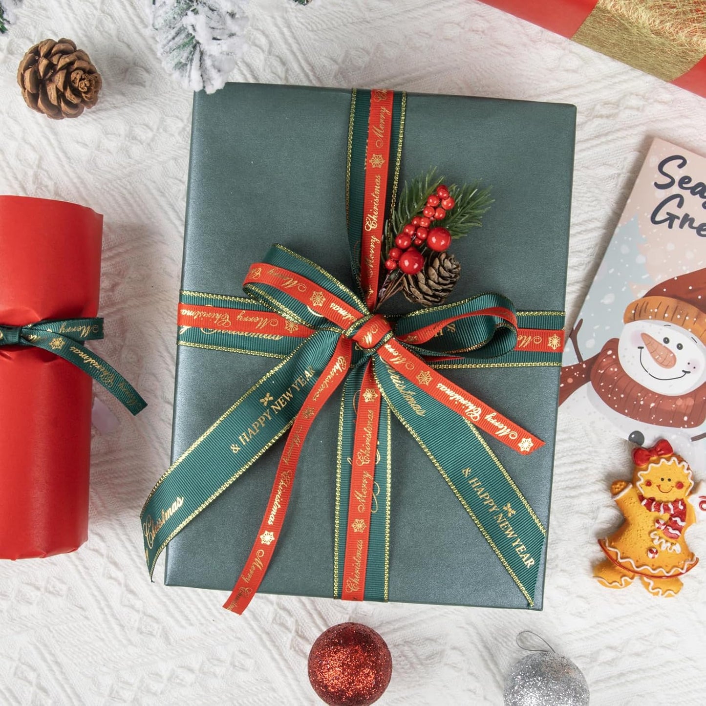 NESCCI Matte Wrapping Paper,Solid Color Pearly-Lustre Paper-4 Roll,17 Inches X 32.8 Feet Per roll.Gift Wrapping Paper,Perfect for Wedding,Valentine's Day,Birthday,Halloween,Christmas,Baby Shower