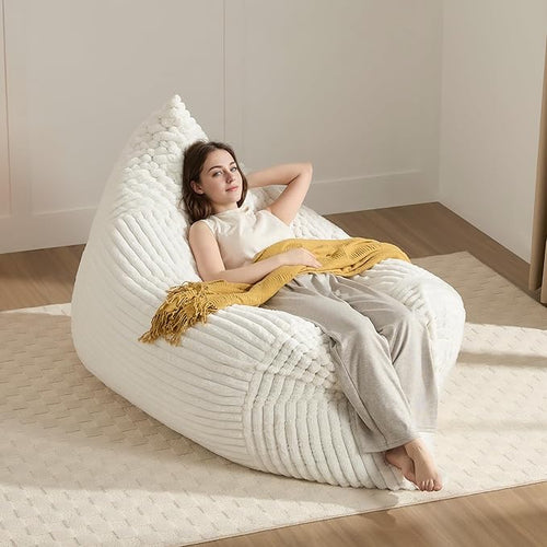 3-in-1 Giant Bean Bag Chair for Adults & Kids, Convertible Floor Sofa to by Gericco