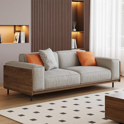 64.56" Mid-Century Modern 2-Seater Fabric Sofa Couch by NessCarsti