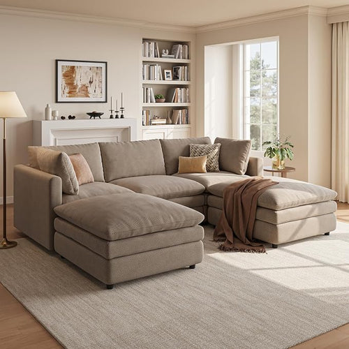 97" Cloud Couches for Living Room, 29.1" Deep Seat Modular Sectional Sofa by TROMIRY