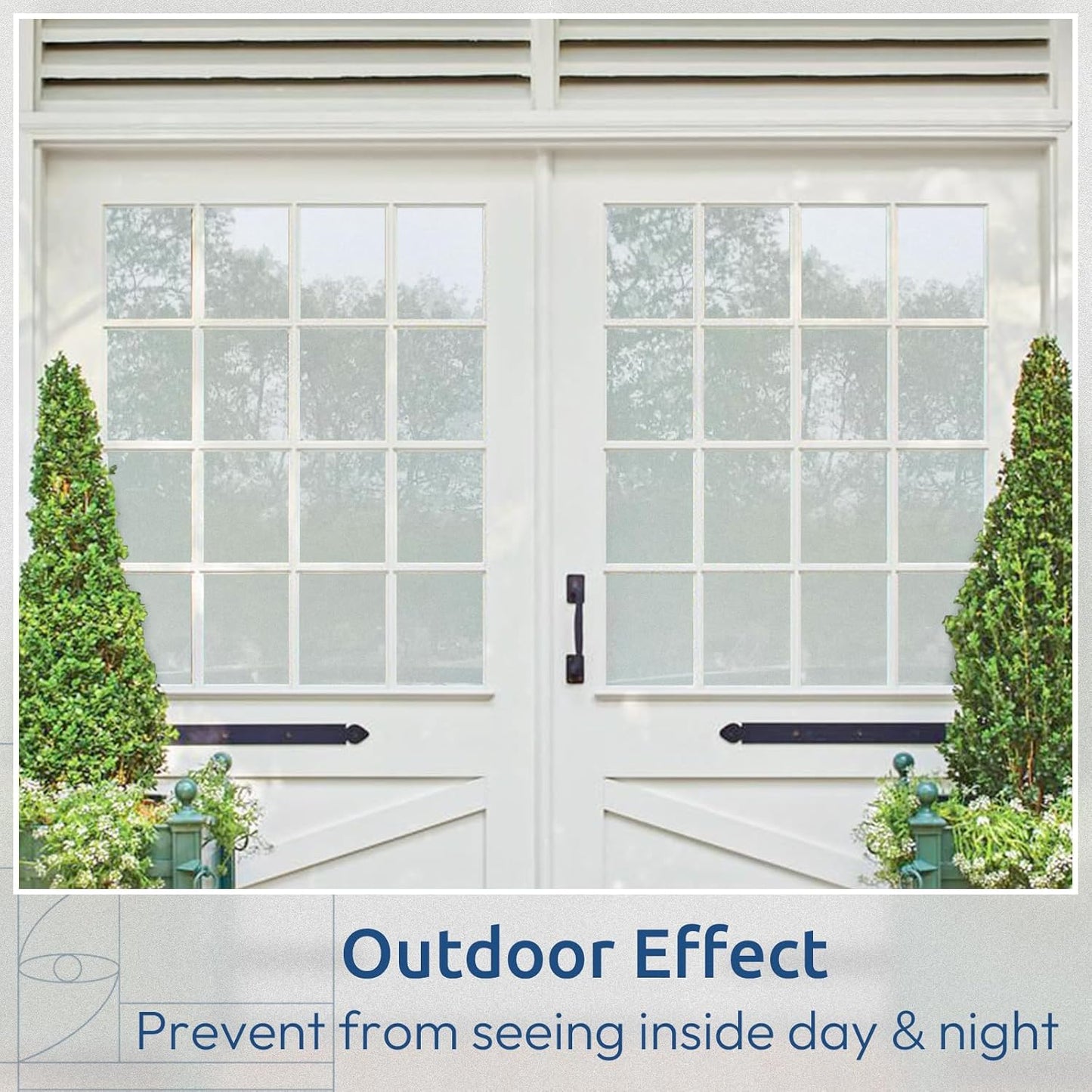 rabbitgoo Window Privacy Film, Non-Adhesive Frosted Glass Window Film for Bathroom, Static Cling Heat Blocking Stickers for Home Indoor Opaque Frosting Coverings House Tint, Matte White 11.8" x 157"
