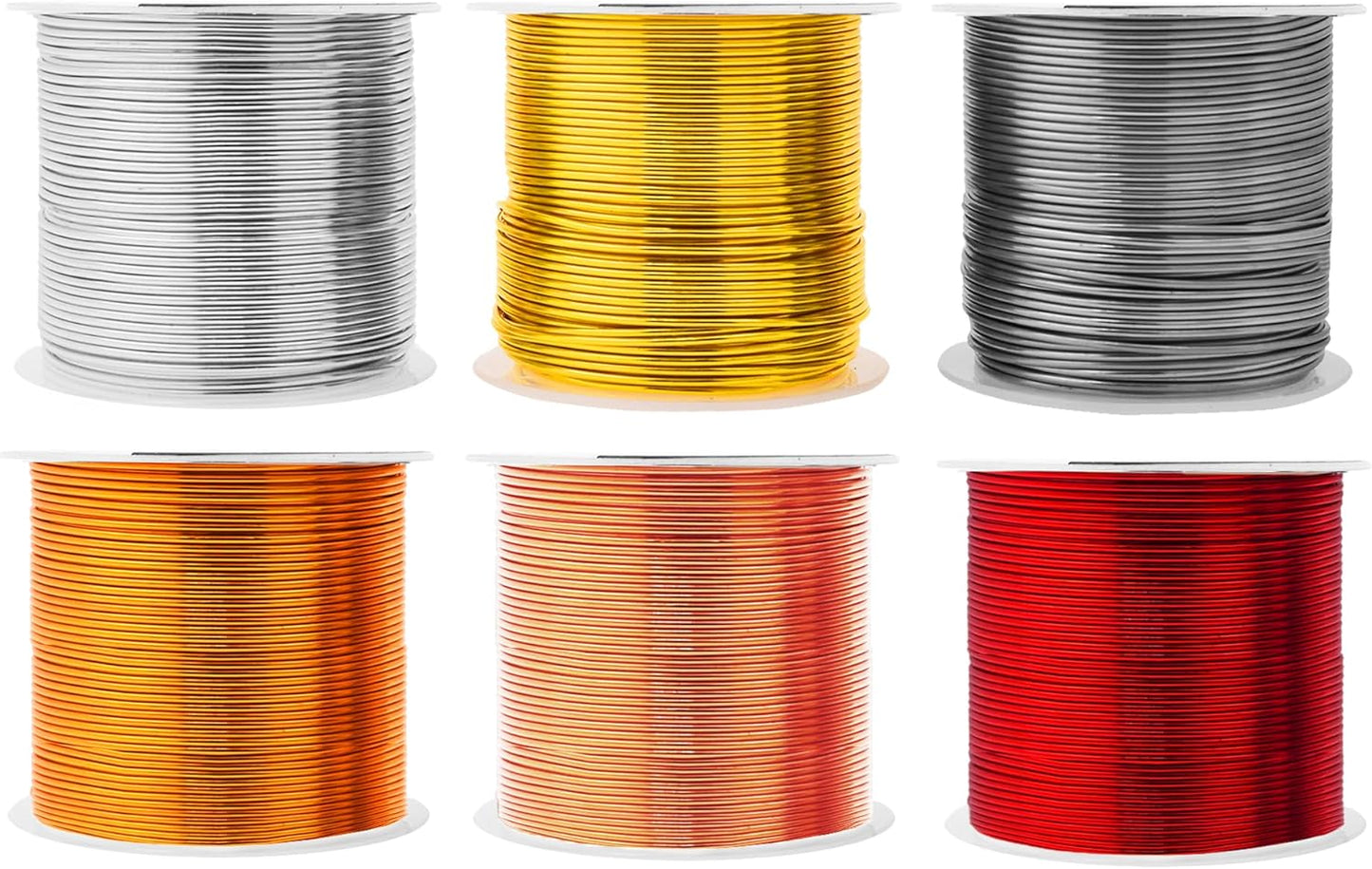 Mandala Crafts 18 Gauge Anodized Aluminum Craft Wire for Jewelry Making - 450 FT Colored Flexible Silver Copper Light Gold Gray Gold Red Wire - Bendable for Bonsai Armature Crafting Sculpting