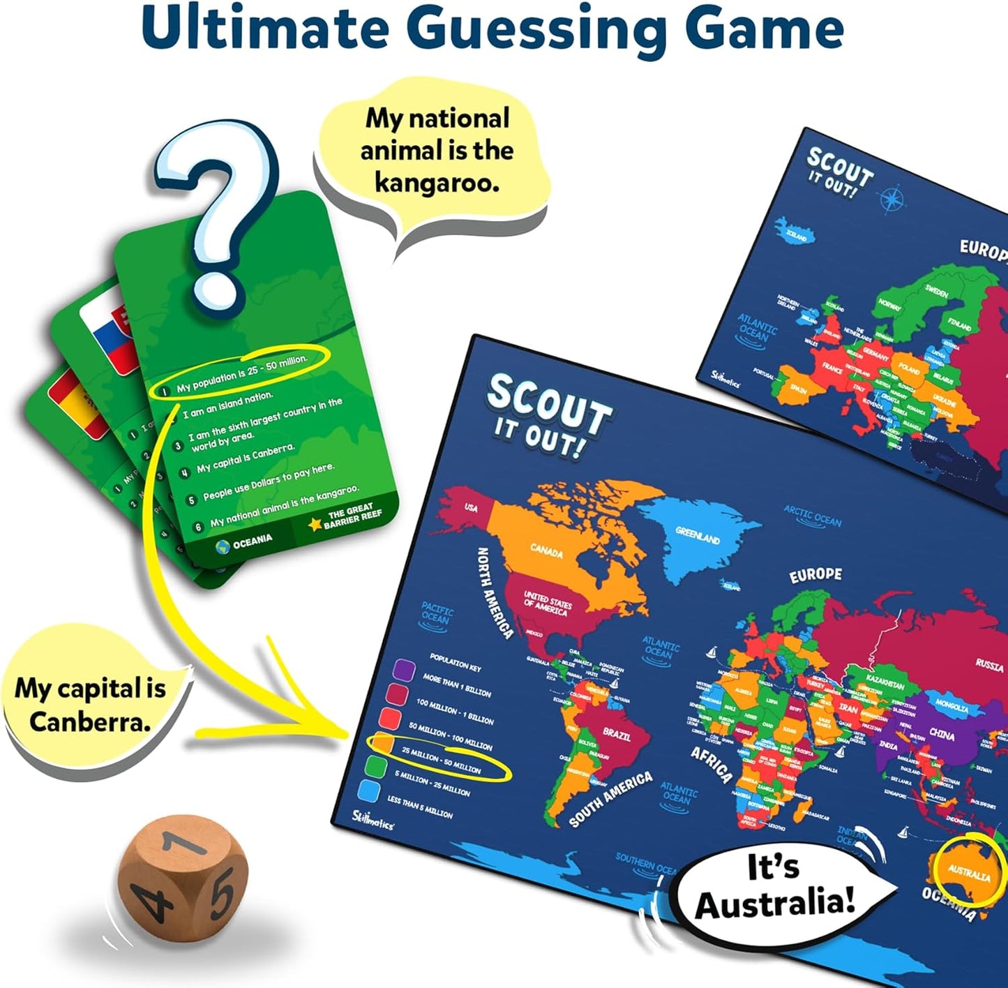 Skillmatics Board Game - Scout It Out, Guessing & Trivia Game for Families, Educational Toys, Card Games for Kids, Teens and Adults, Gifts for Boys and Girls Ages 7, 8, 9 and Up