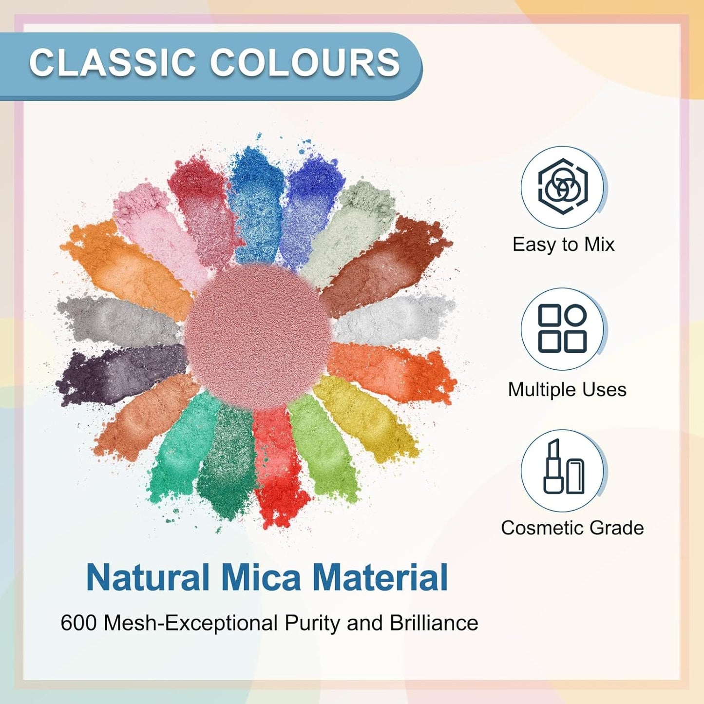 uxcell 10g/0.35oz Cosmetic Grade Mica Powder, 600 Mesh Mica Powder Natural Resin Epoxy Pigment Powders for Casting Resin, Candle Dye, DIY Nail Polish and Lip Gloss, Pink