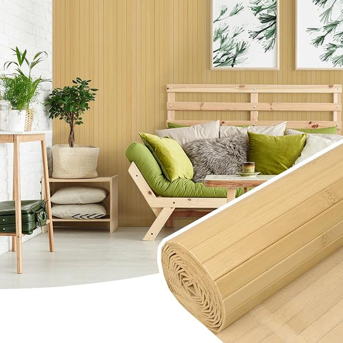 2 Pack Bamboo Wall Panel for Interior Wall Decor, Renewable Pole Wrap by Inchoco