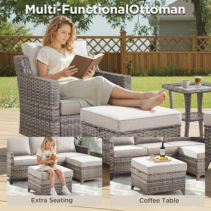 Buenhomino 3 Pieces Patio Furniture Sofa Set-Outdoor Wicker Patio Furniture - Image 3