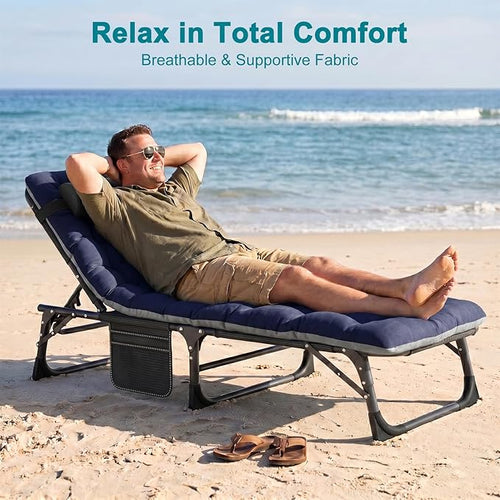 ABORON Heavy Duty Tanning Chair, 5-Gear Outdoor Folding Chaise Lounge Chair - Image 2