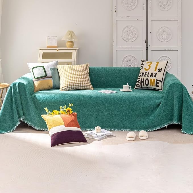VClife Couch Cover for Pet, Bohemian Teal Sofa Cover for Dog, Thick Chenille by VCLIFE