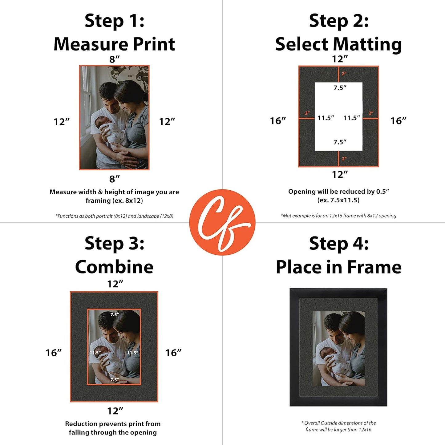 Craig Frames B572 Pre-cut Mat Board for 17x22 Print, 22x28, Pebble Black