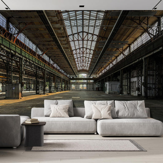 wall26 Industrial Interior of an Old Factory Building Removable Wall Mural | Self-Adhesive Large Wallpaper - 120x144 inches