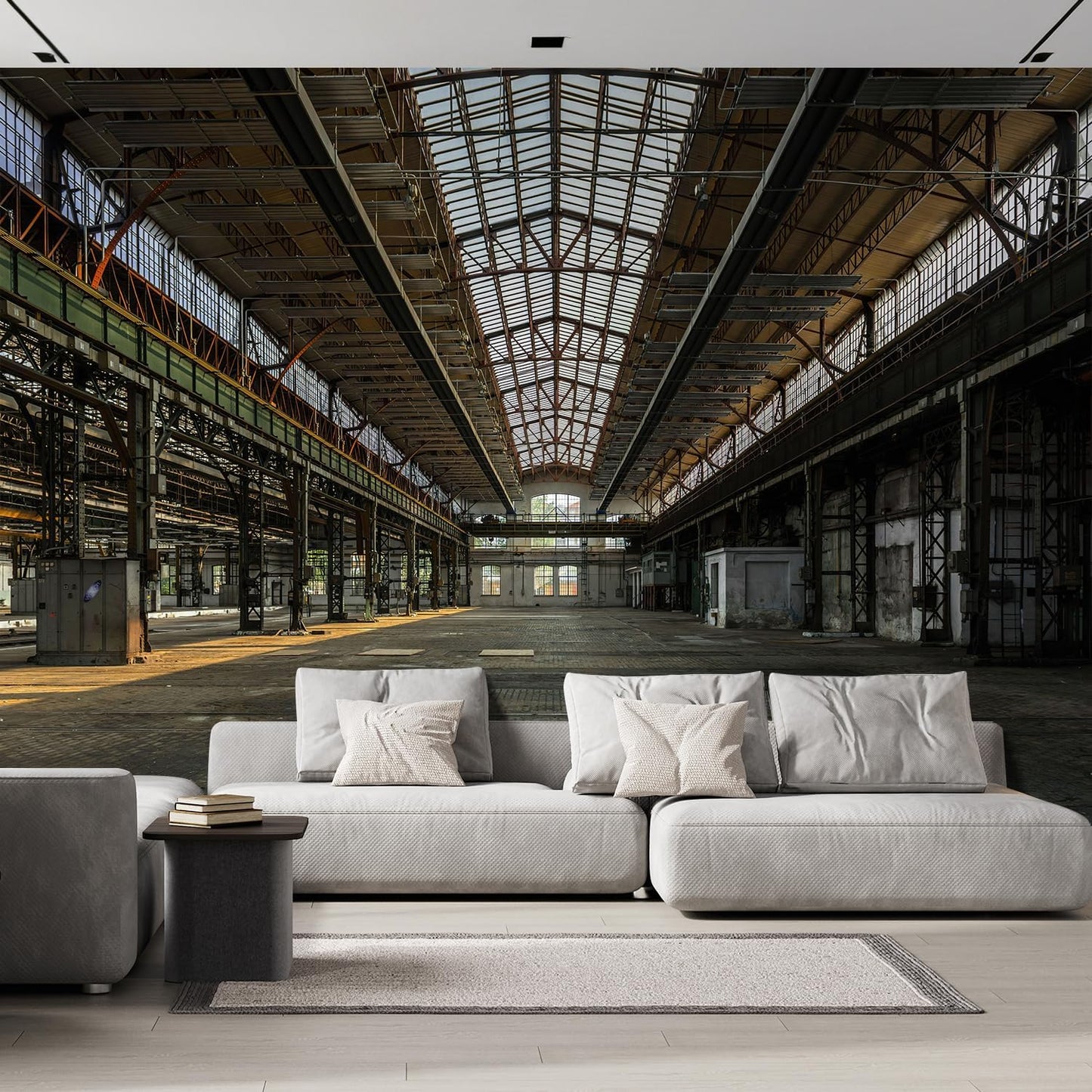 wall26 Industrial Interior of an Old Factory Building Removable Wall Mural | Self-Adhesive Large Wallpaper - 108x120 inches