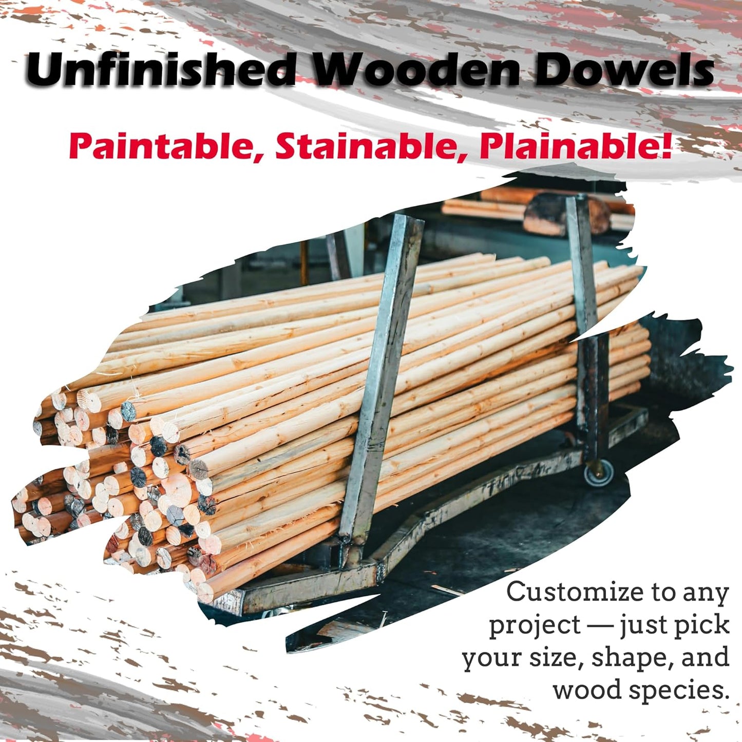 Birch Round Dowels (1/4" x 36", Pack of 25) | Variety of Diameters & Wood Species | Unfinished Wooden Dowel Rods for Crafts & DIY Home Projects | Curtain Rod, Macrame Supplies, Cake Pops, Flagpole