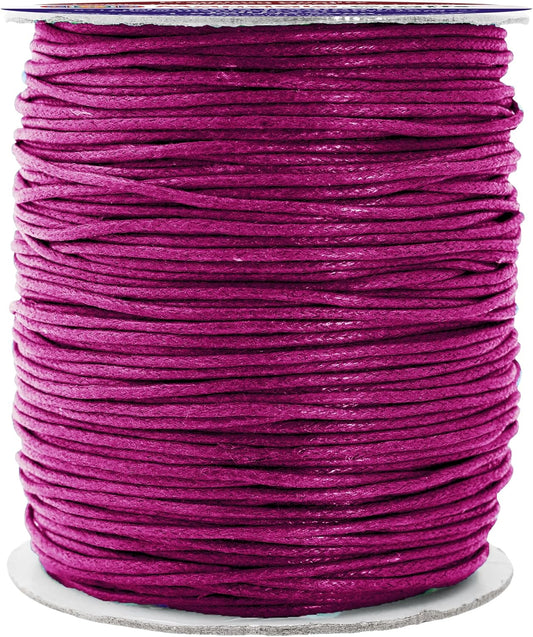 Mandala Crafts 1.5mm 109 Yards Dark Violet Cotton Waxed Cord for Jewelry Making Bracelet Cord Waxed String - Beading String Thread Jewelry Cords for Necklaces String