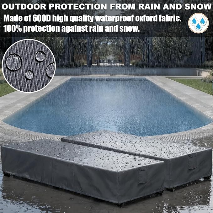 Patio Lounge Chair Covers 4 Pack Waterproof Outdoor chaise lounge cover 80" x - Image 5