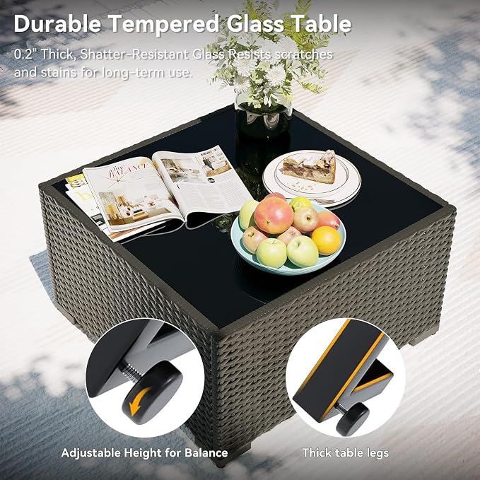 Aoxun Patio Furniture Set with Fire Pit Table, 12 Piece Outdoor Sectional Sofas - Image 9
