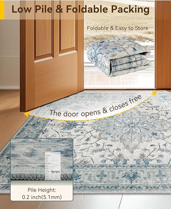 RELEANY Area Rugs 2'6"x8' Runner Rug Non Slip Washable - Image 5