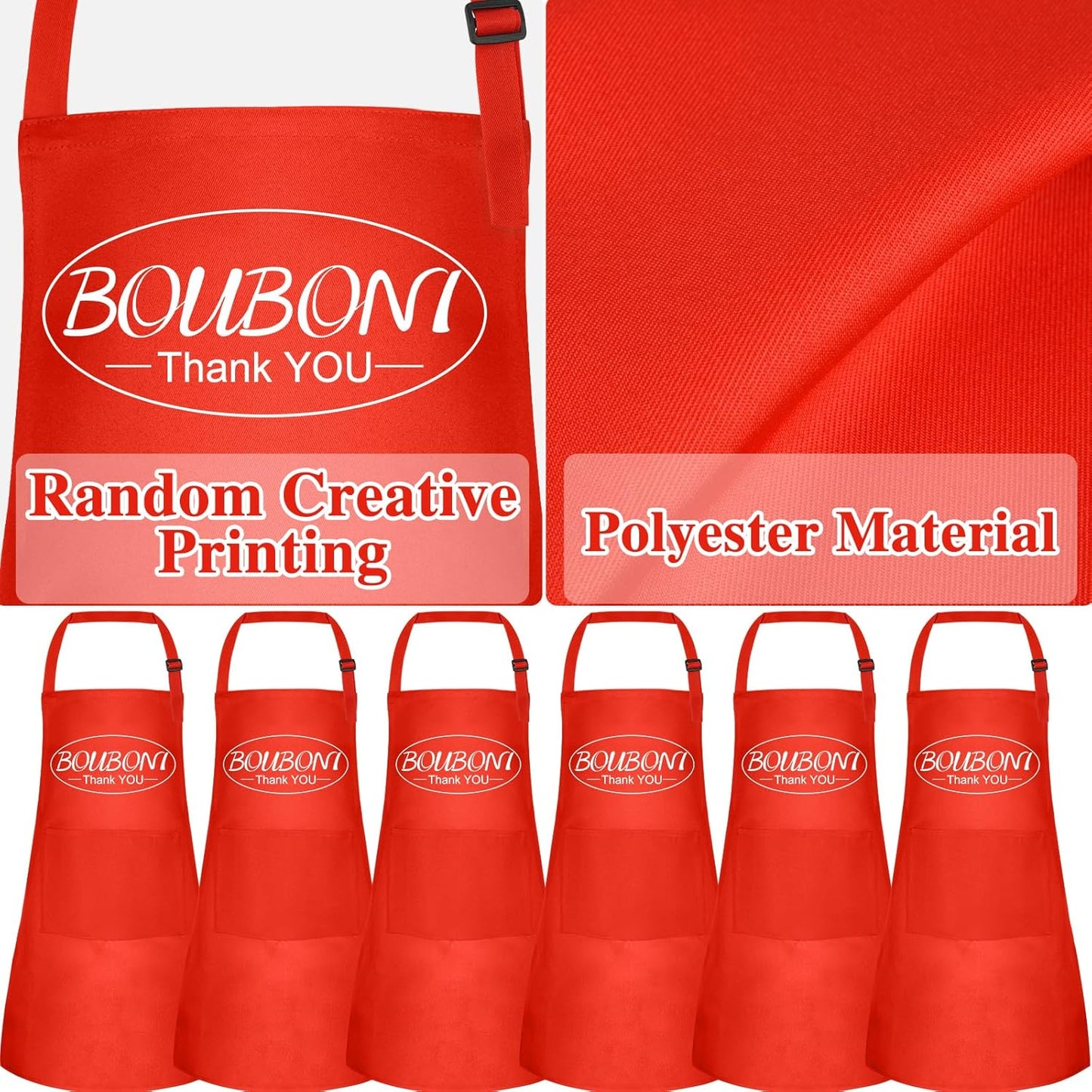 24 Pack Kids Apron Bulk with 2 Pockets Adjustable Chef Art Apron Kids Painting Aprons for Cooking Baking Painting Crafting Grilling Activity（Red）
