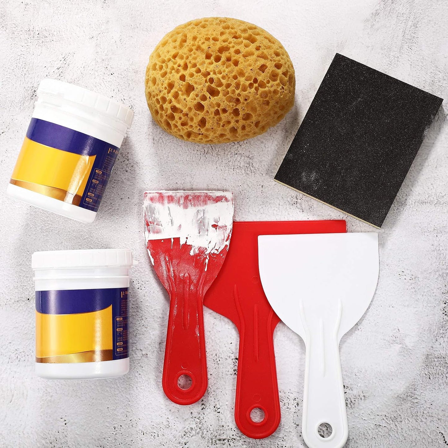 Patelai Knockdown Texture Sponge Drywall Wall Patch Ceiling Texture Sponge Home Decor for Repair DIY Painting Ceiling(2 Pieces,13 x 15 x 6 cm)