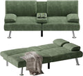 Flamaker Futon Sofa Bed Corduroy Folding Couch Adjustable Sleeper Sofa Bed by Flamaker