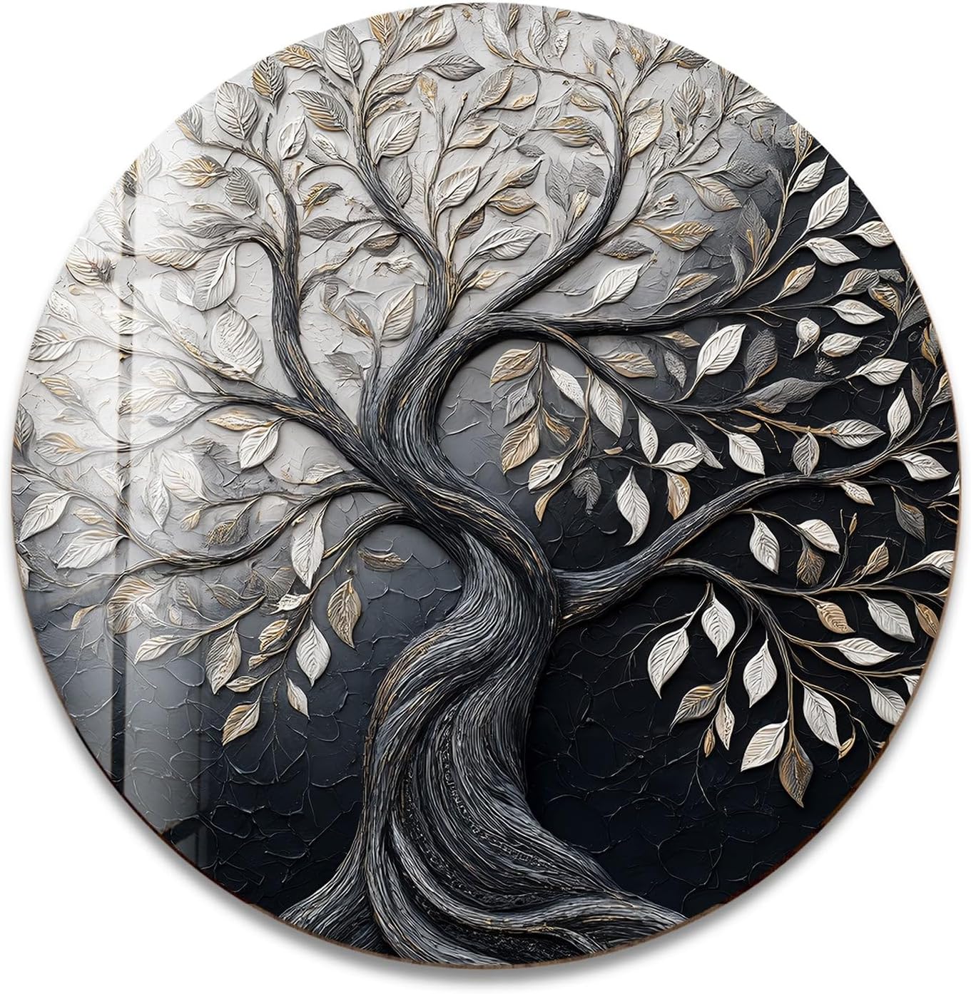 My Photostation.com 10''(25cm) Diameter Twilight Tree of Life Round Glass Wall Art Tempered Glass Printing Wall Decor Large Wall Art Wall Hangings
