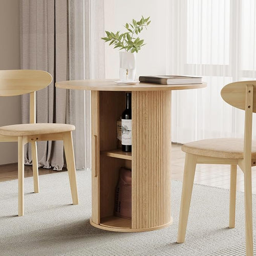 31.5" Round Dining Table for 2-4, Modern Farmhouse Kitchen Table by WelcometoFurnitureSalon