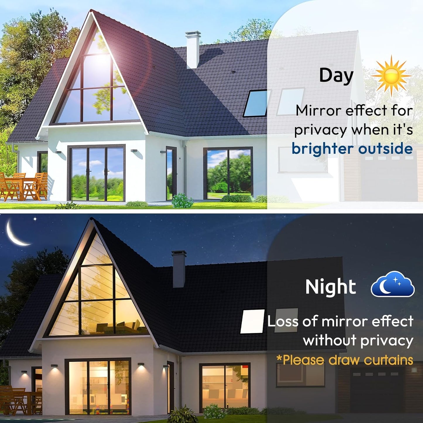rabbitgoo Window Privacy Film One Way Window Tint for Home, Removable Reflective Heat Sun Blocking Anti UV Glass Door Covering, Mirror Tinting Film House Office, 29.5 in X 13.1 Feet, Silver