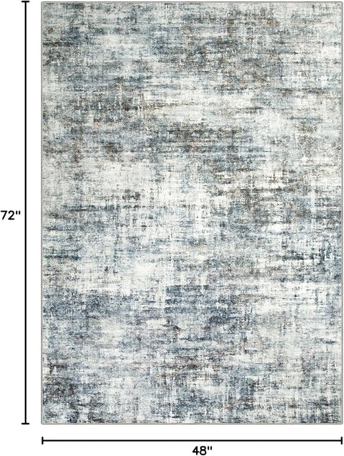 4x6 Area Rugs Washable Rug: Modern Abstract Living Room Rug Soft Anti-Skid Thin - Image 2