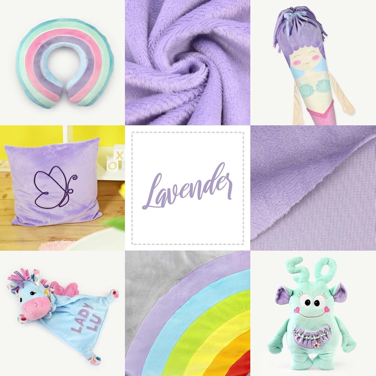kullaloo Plush Fabric | Solid Lavender Minky Fabric for Sewing (Pack of 2) | Super Soft Cuddle Material | 39.5x29.5 | Plushies, Baby Blankets, Pillows, Dog Beds, Cat Bed, Baby Accessories, Apparel