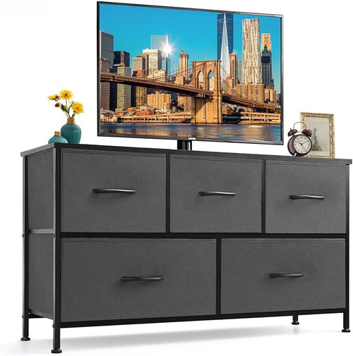 5-Drawer Dresser for Bedroom, Anti-Tip Wide Storage Organizer Fabric Chest of by SageNest