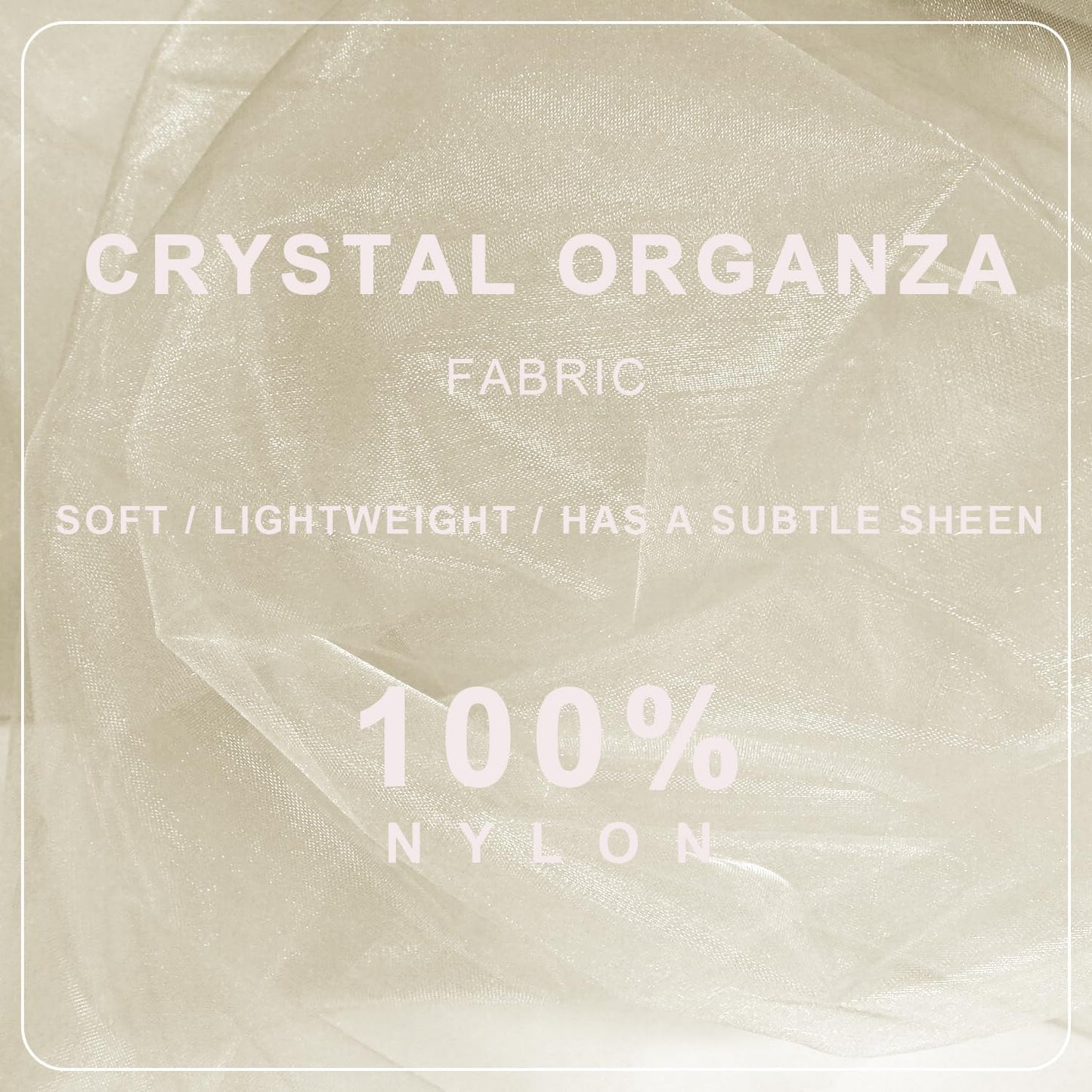 Ivory Organza Tulle Fabric Rolls, Crystal Organza 12" by 50 Yards (150 ft) Sheer Nylon Silky Shiny Netting Spool Bolt for DIY Craft Table Runner Wedding Baby Shower Party Decor (Ivory)