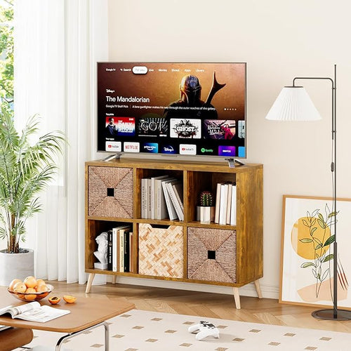 6 Cube Storage Organizer, Wood Bookcase - Image 2