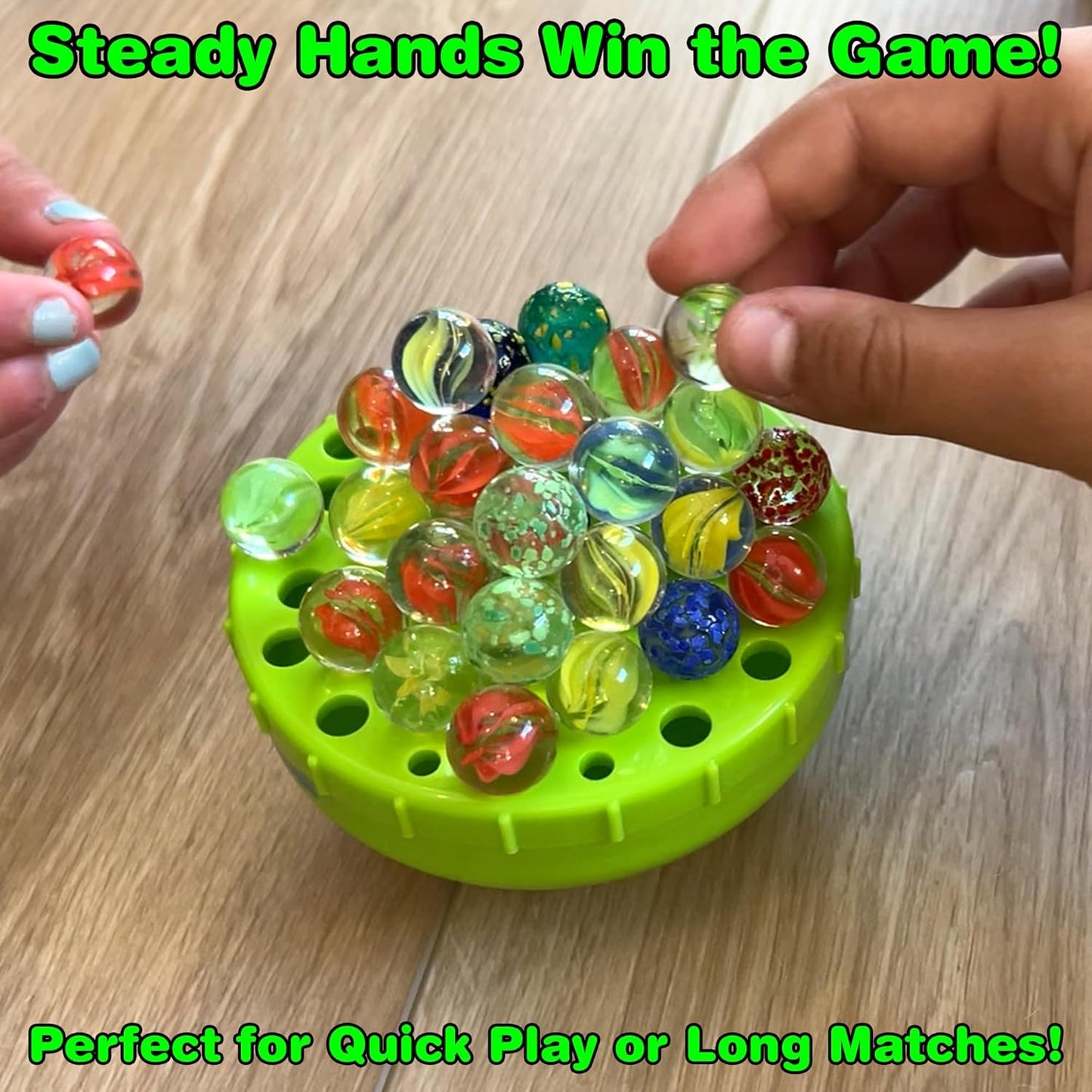 Funwares WobbleBall Marble Balance Game, 50 Marbles Included, Skill & Dexterity Games for Kids & Adults, Family Party Game for 1-4 Players, Ages 6+
