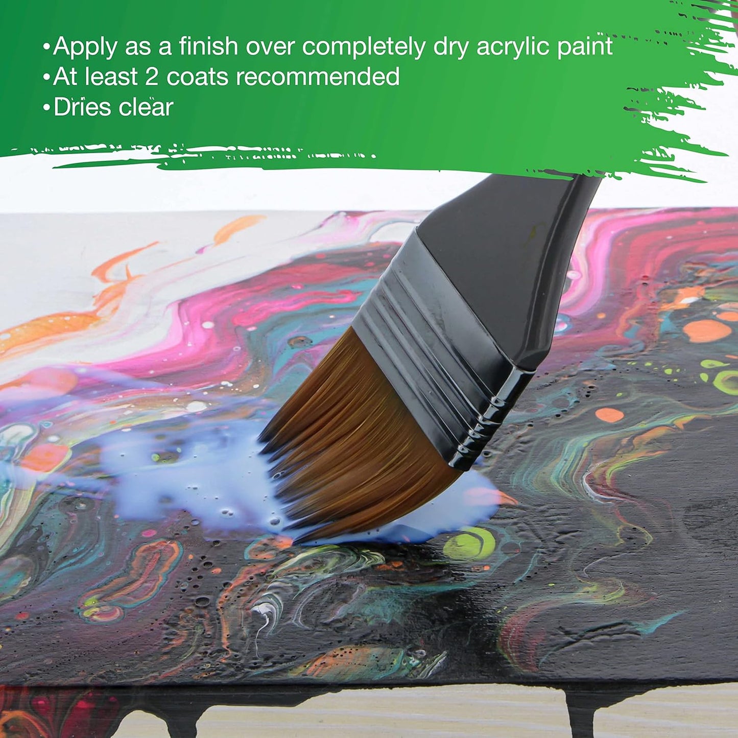 U.S. Art Supply 8 oz High Gloss Varnish for Acrylic Paintings - Clear Protective Finish with UV Protection