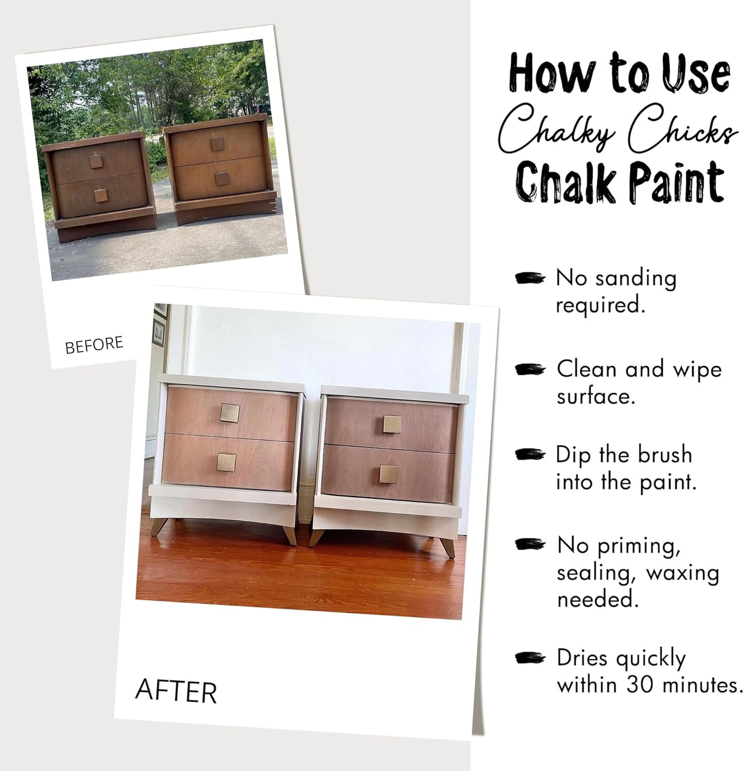 Chalky Chicks All-in-One Chalk Paint for Furniture or Cabinet - 4Fl Oz - Matte Finish Cancun Blue (Light Blue) for Metal, Wood Furniture Paint - No Sanding All-in-One for Home Decor & Crafts, USA Made