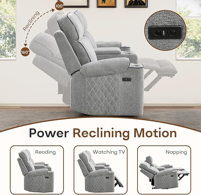 HAOMARKETS Power Reclining Loveseat Sofa - Image 3