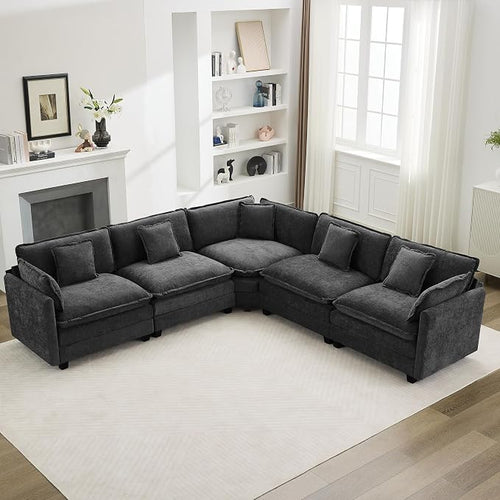 113'' V Shaped Cloud Sectional Sofa, Oversized Deep Seat Couches by WUTUTUEE